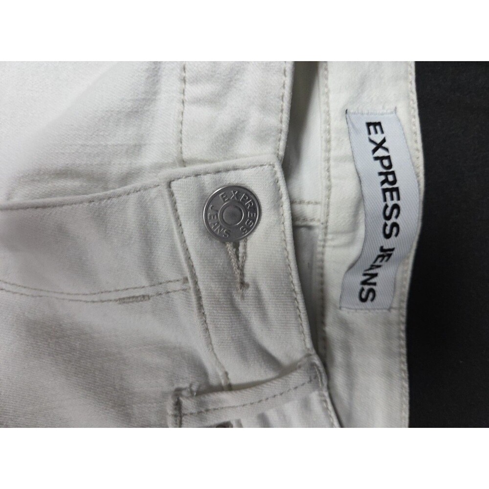 Express Womens Jeans Size 6 Stella Low Rise Skinny Ankle Legging White Zip Leg - Picture 5 of 7